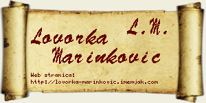 Lovorka Marinković vizit kartica